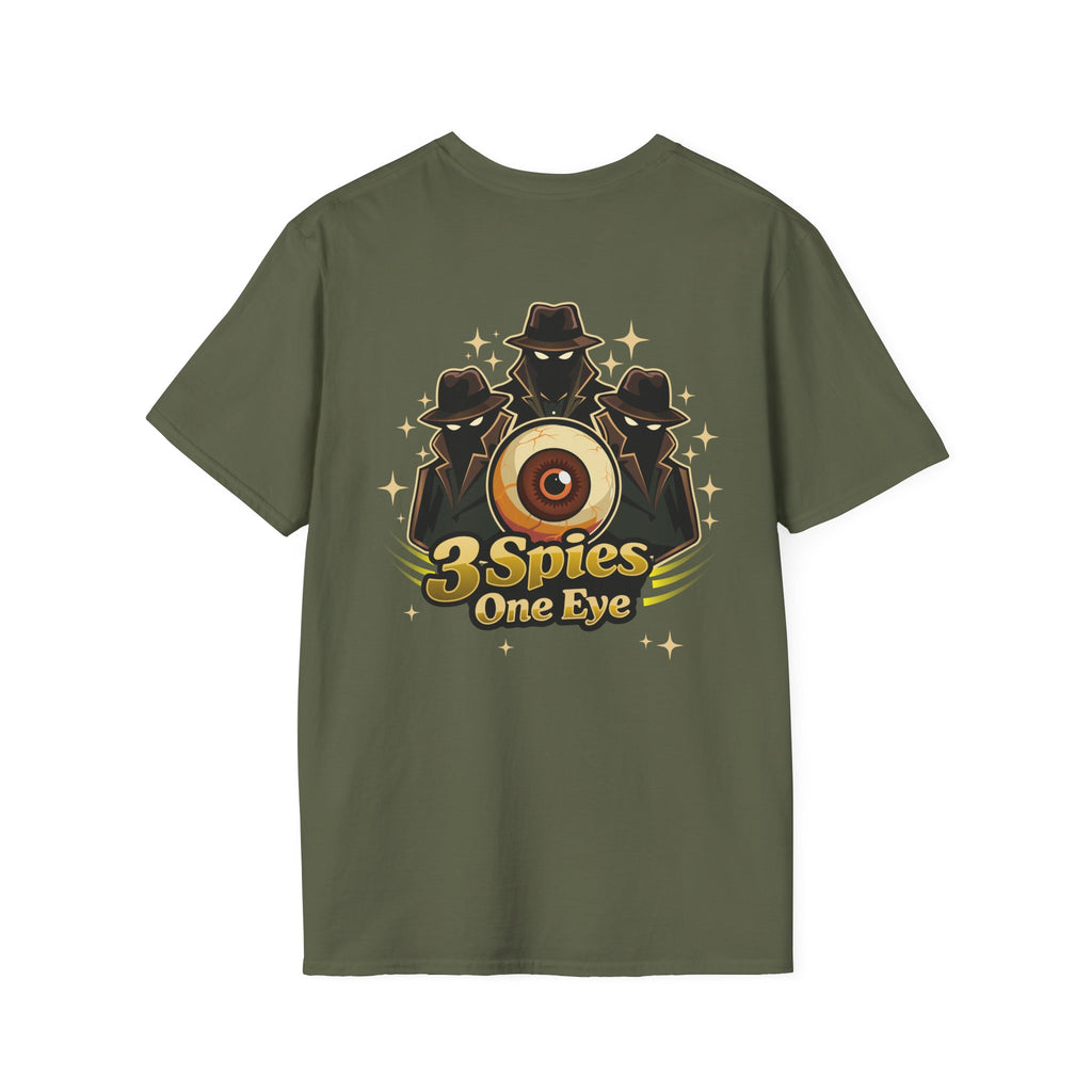 Graphic T-Shirt — '3 Spies One Eye' & Portrait Gaming Crew Tee