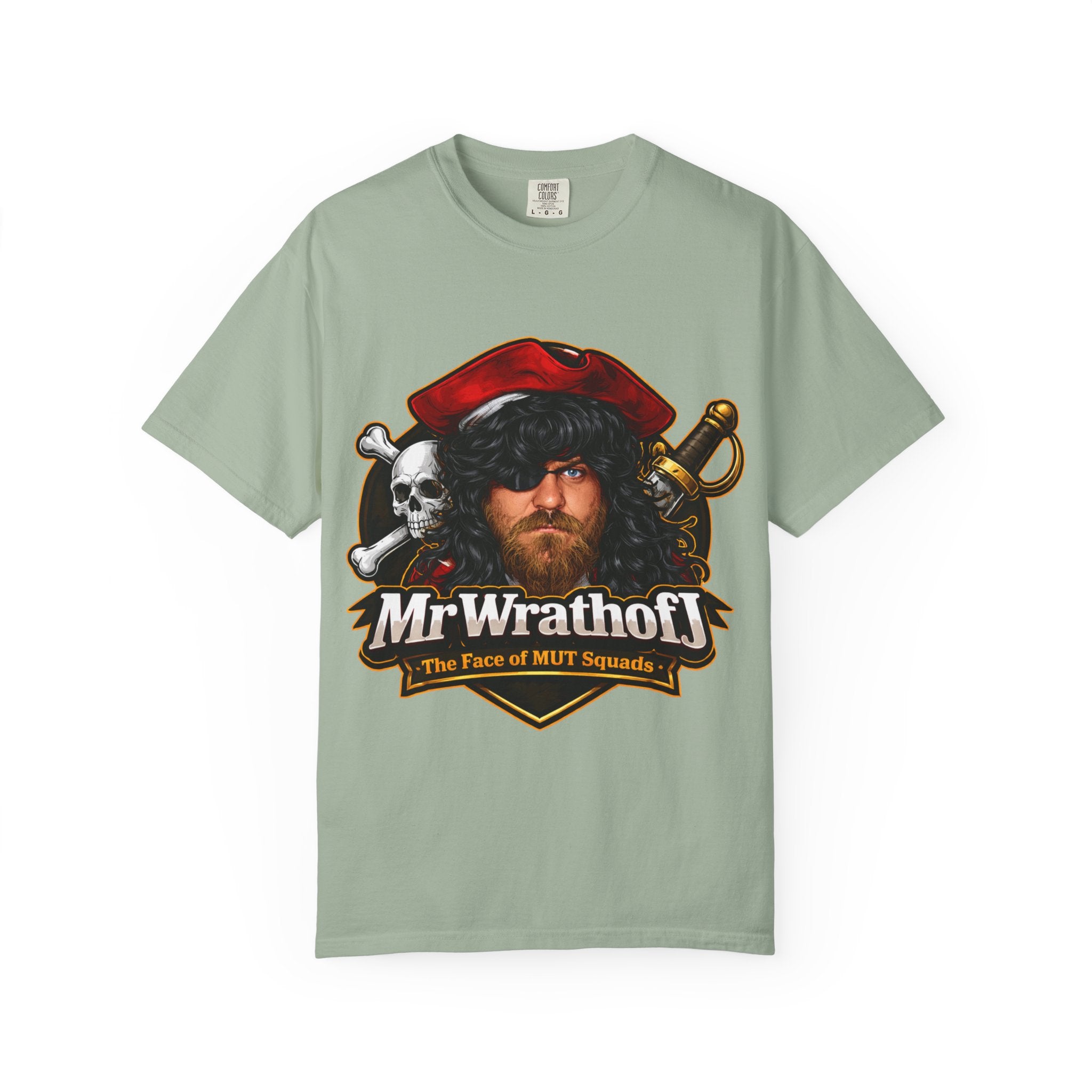 Pirate Portrait T‑Shirt — "MrWrathofJ" Retro Pirate Face Graphic Tee