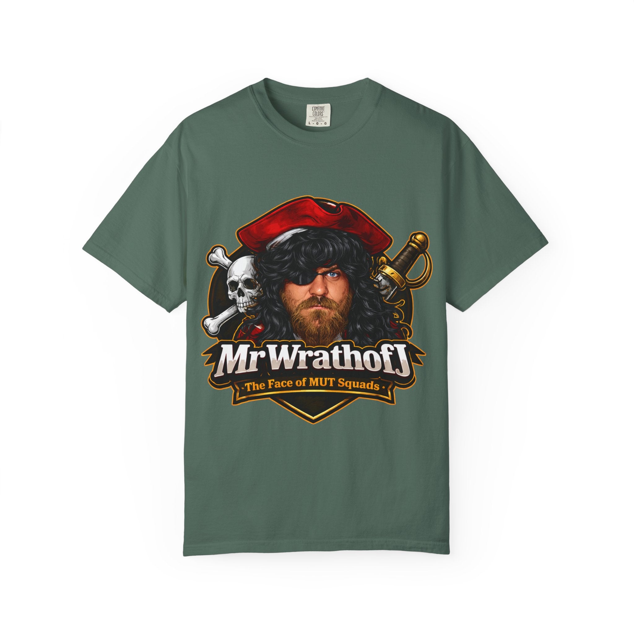 Pirate Portrait T‑Shirt — "MrWrathofJ" Retro Pirate Face Graphic Tee