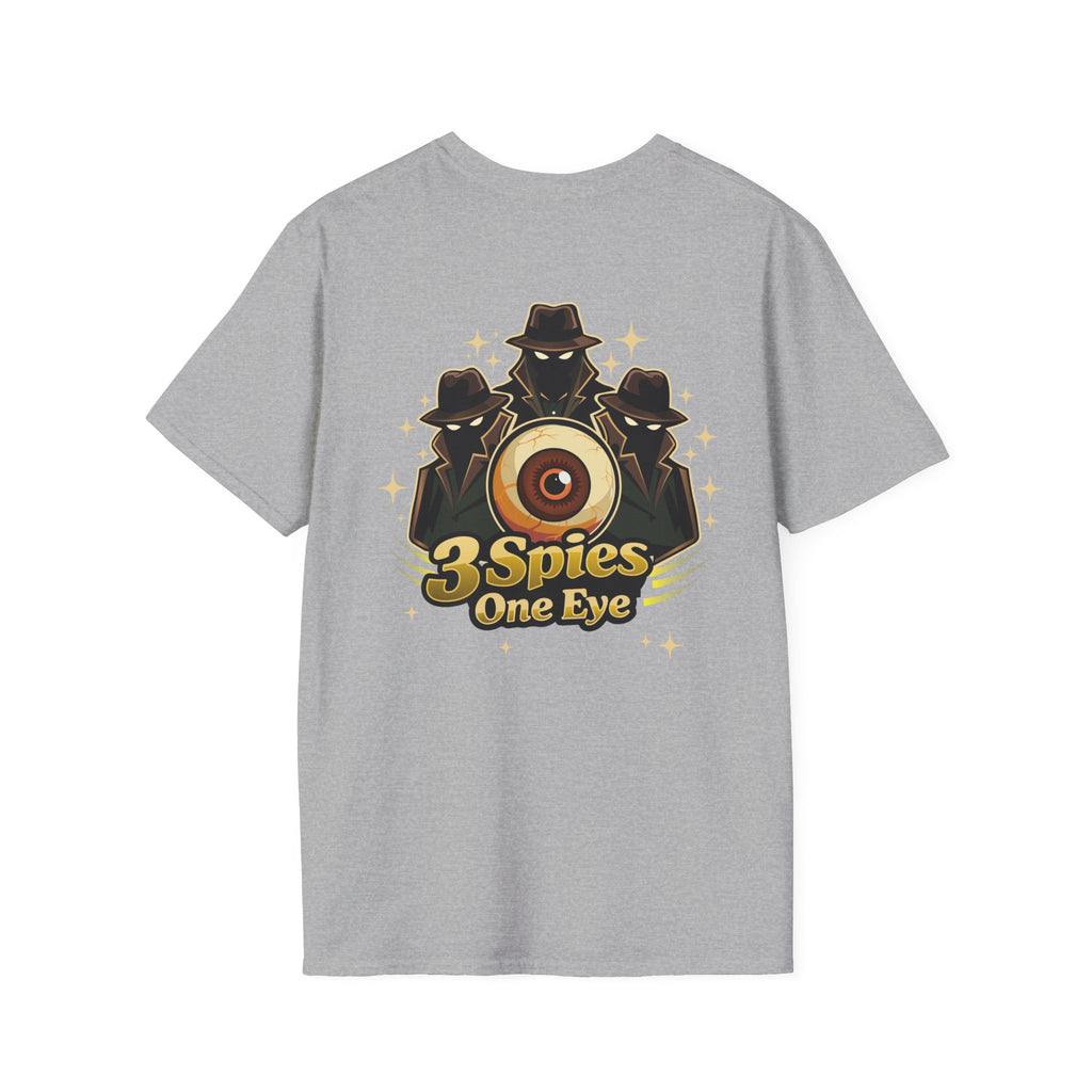 Graphic T-Shirt — '3 Spies One Eye' & Portrait Gaming Crew Tee