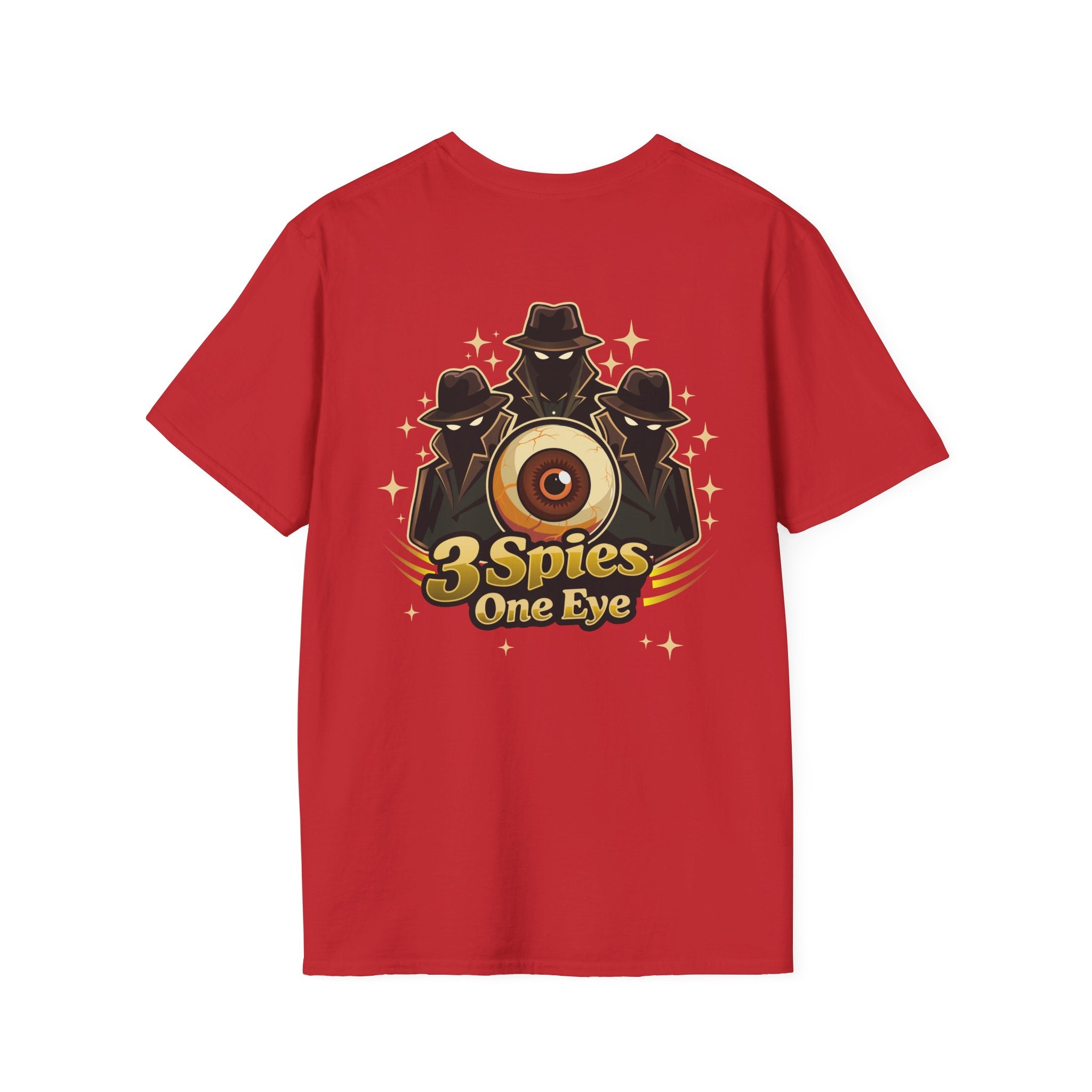 Graphic T-Shirt — '3 Spies One Eye' & Portrait Gaming Crew Tee