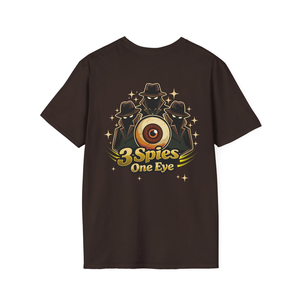 Graphic T-Shirt — '3 Spies One Eye' & Portrait Gaming Crew Tee
