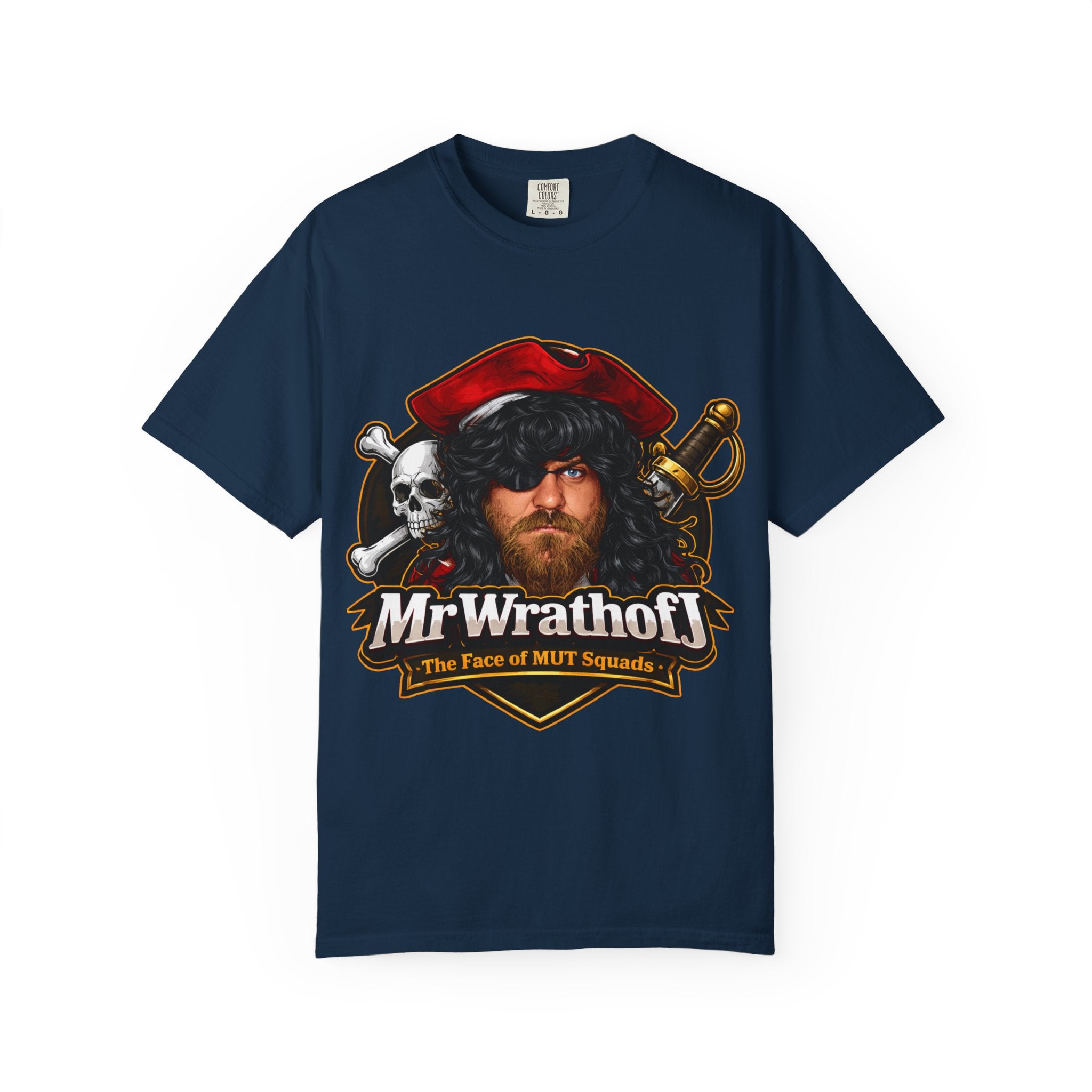 Pirate Portrait T‑Shirt — "MrWrathofJ" Retro Pirate Face Graphic Tee