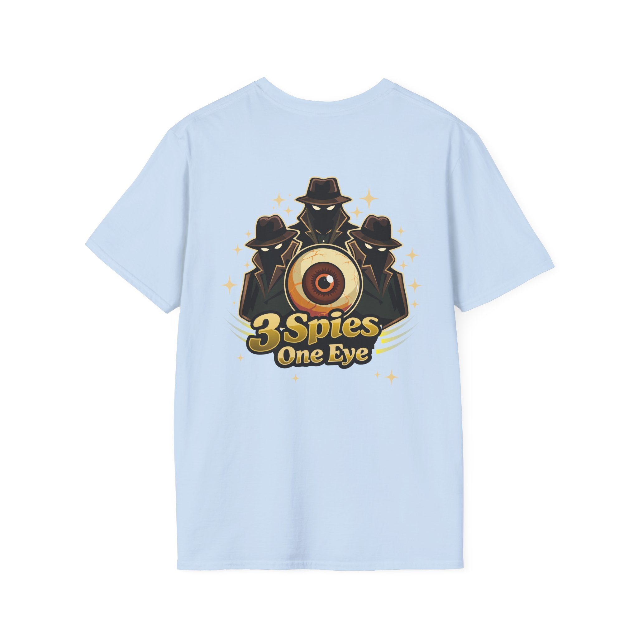 Graphic T-Shirt — '3 Spies One Eye' & Portrait Gaming Crew Tee