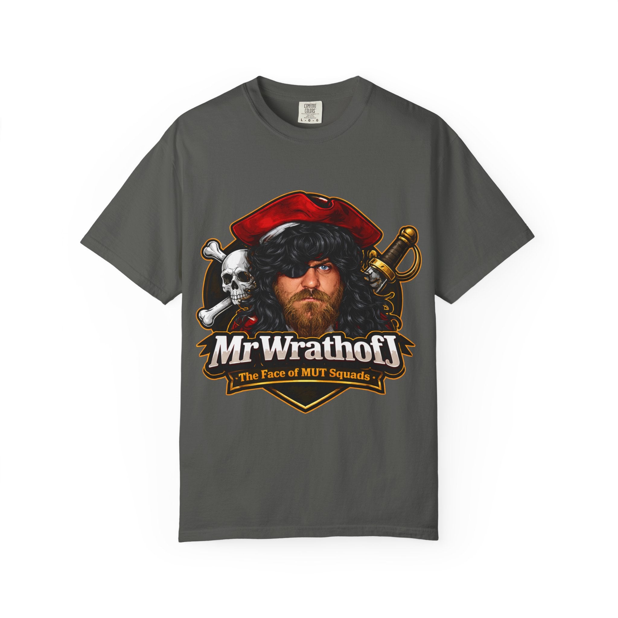 Pirate Portrait T‑Shirt — "MrWrathofJ" Retro Pirate Face Graphic Tee