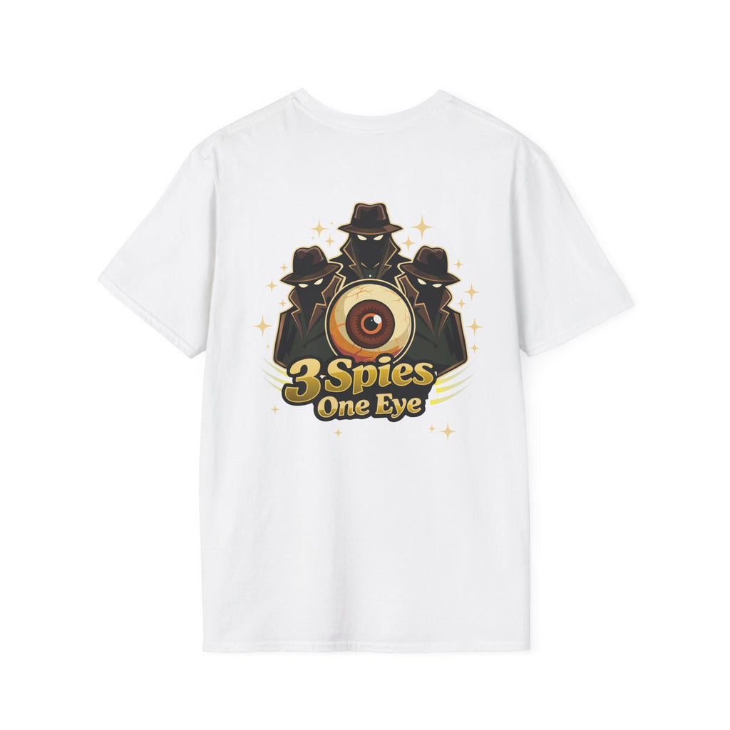 Graphic T-Shirt — '3 Spies One Eye' & Portrait Gaming Crew Tee