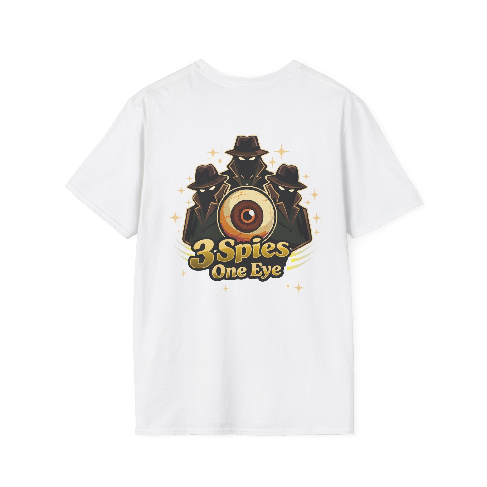 Graphic T-Shirt — '3 Spies One Eye' & Portrait Gaming Crew Tee