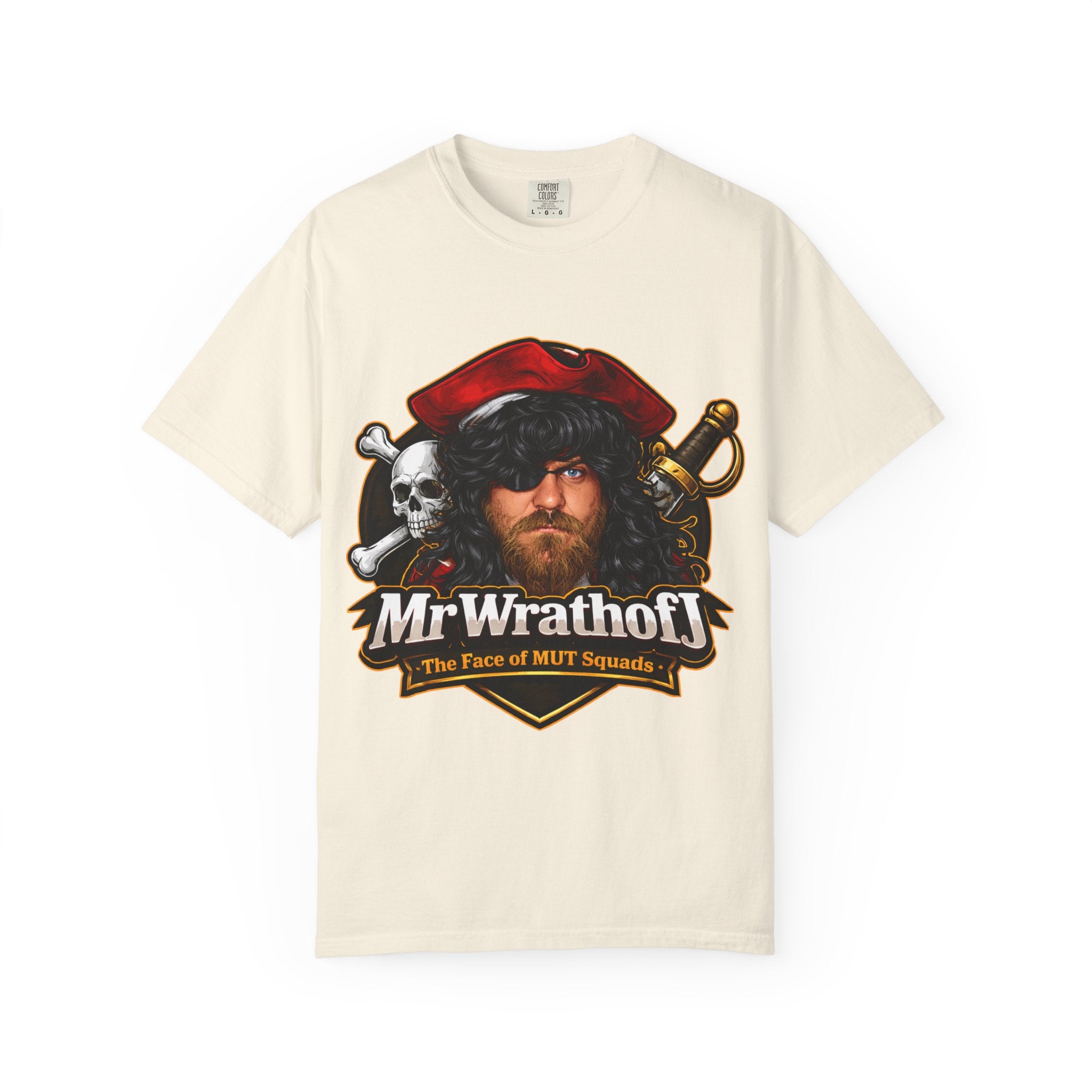 Pirate Portrait T‑Shirt — "MrWrathofJ" Retro Pirate Face Graphic Tee