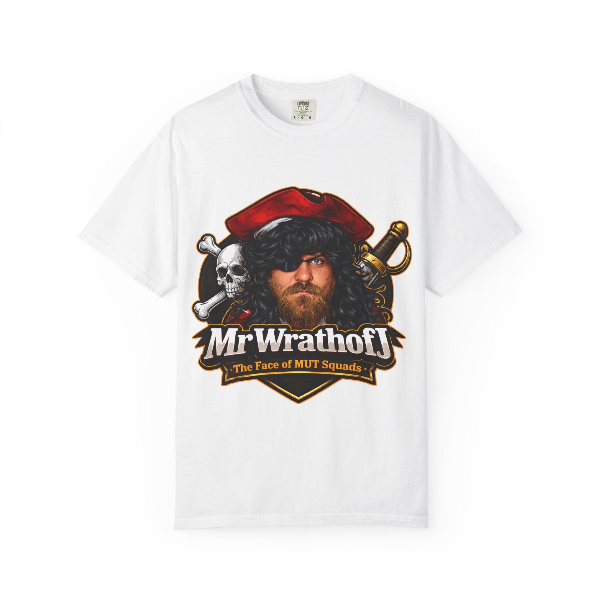Pirate Portrait T‑Shirt — "MrWrathofJ" Retro Pirate Face Graphic Tee